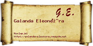 Galanda Eleonóra névjegykártya