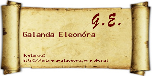 Galanda Eleonóra névjegykártya